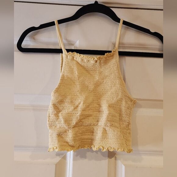 Forever 21 yellow bodiced crop top S - Picture 1 of 3